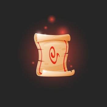Cartoon scroll. Magic rune. Halloween. vector