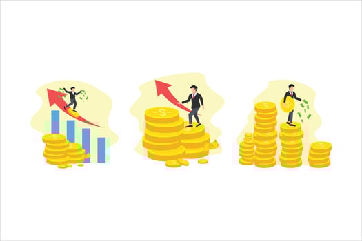 Finance Money Agency Flat Bundle Design vector