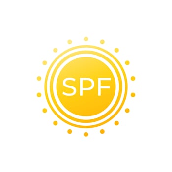 SPF icon, UV protection vector