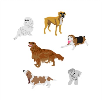 set of dog vector illustration.