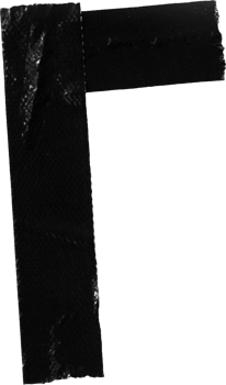 letter L black tape png