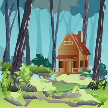Forest Cabin Illustration vector