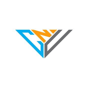 CNU letter logo creative design with vector graphic, CNU simple and modern logo in triangle shape.