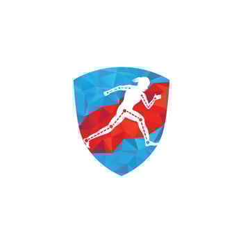 Physiotherapy treatment design template vector with female runner. Colorful vector health. Physiotherapy clinic logo.