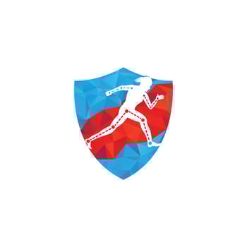 Physiotherapy treatment design template vector with female runner. Colorful vector health. Physiotherapy clinic logo.