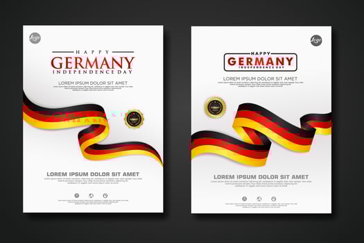 Set poster design Germany unity day background template vector