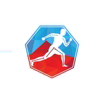 Physiotherapy treatment concept vector design. Human running Physiotherapy clinic logo.