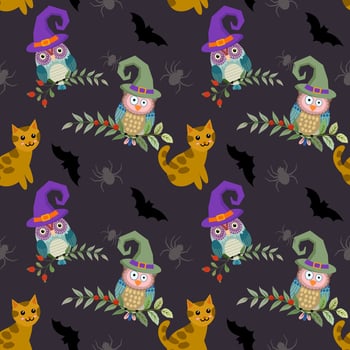 Cute seamless pattern for Halloween holiday. vector