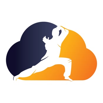 Karate sports logo. martial art silhouette vector, fight sport logo design. vector