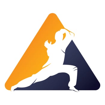 Karate sports logo. martial art silhouette vector, fight sport logo design. vector