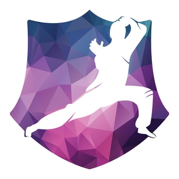 Karate sports logo. martial art silhouette vector, fight sport logo design. vector