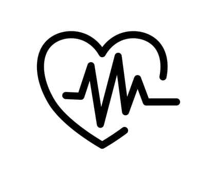 Heart beat cardiorgam vector logo icon. Heartbeat pulse flat sign for medical apps and websites. simple black line web symbol illustration