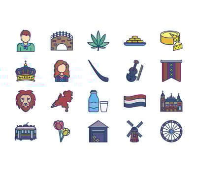 Netherlands national and culture icon vector