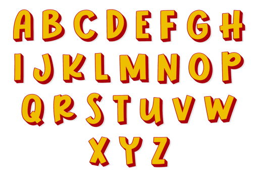 3d alphabet letters png