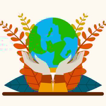 Save Earth concept illustration, Environment poster, vector flat design