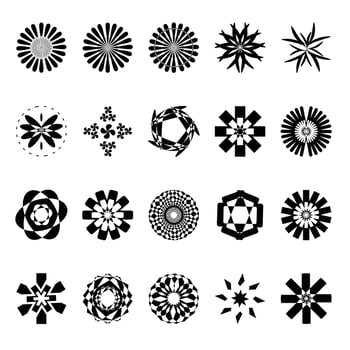 Abstract symbol in black vector set