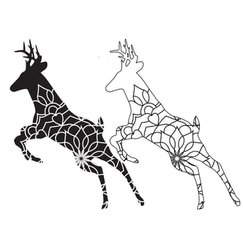 Deer Coloring page Free Vector