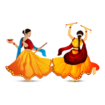illustration of dandiya girl png