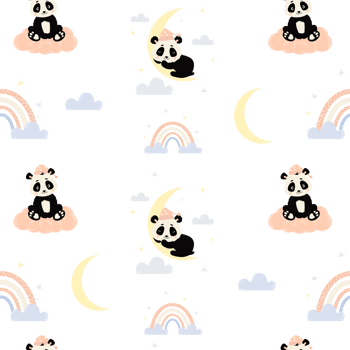 Seamless scandinavian pattern with panda png