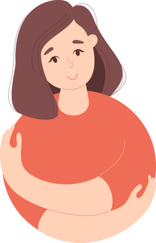 Cute girl love yourself. Self love and care concept png