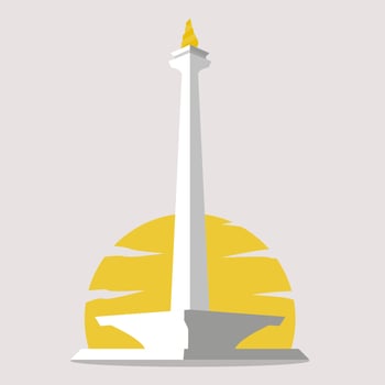 monas icon vector of jakarta city
