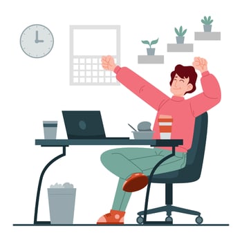 Man Taking a Break from Work vector