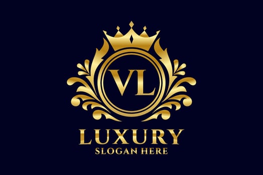 Initial VL Letter Royal Luxury Logo template in vector art for luxurious branding projects and other vector illustration.