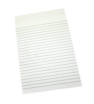 Paper sheet notebook with line on transparent background png file