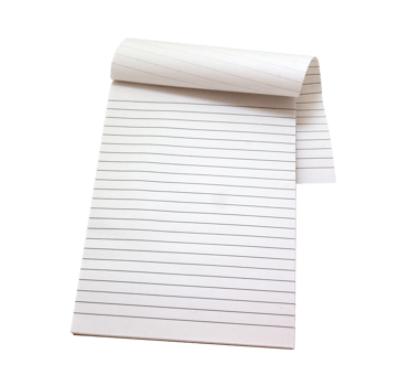 Paper sheet notebook with line on transparent background png file
