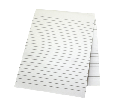 Paper sheet notebook with line on transparent background png file