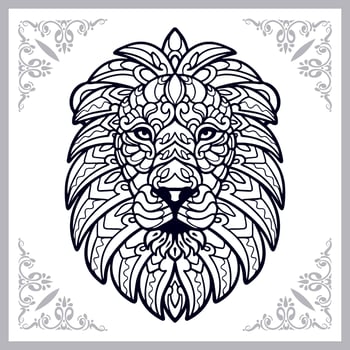 Lion mandala arts isolated on white background vector