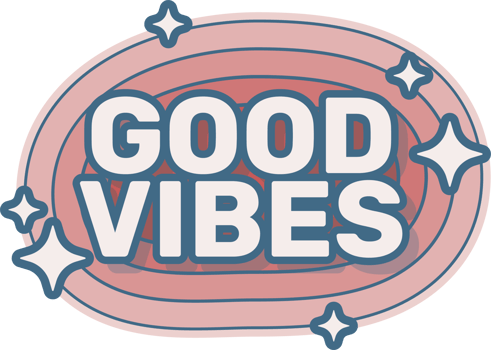 Good Vibes. Retro Cartoon comic Sticker text typography png