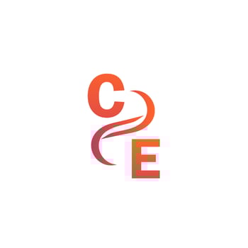 CE orange color logo design for your company vector