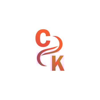 CK orange color logo design for your company vector
