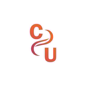 CU orange color logo design for your company vector