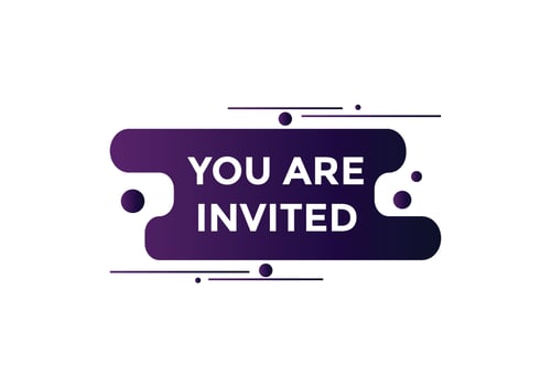 You are invited button. speech bubble. You are invited web banner template. Vector Illustration.