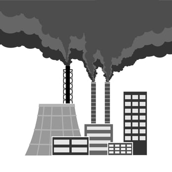 Environmental problems. Pollution Environment - Air vector