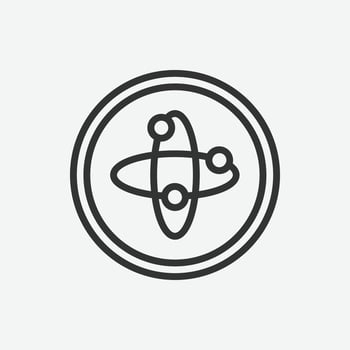 Atomic vector icon. Chemistry icon symbol. Education vector illustration on isolated background