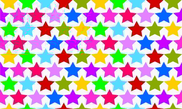 Seamless abstract pattern with geometric multicolor star shapes. Vector background design. Paper, cloth, fabric, dress, napkin, printing, gift, present, new year, Christmas concepts.