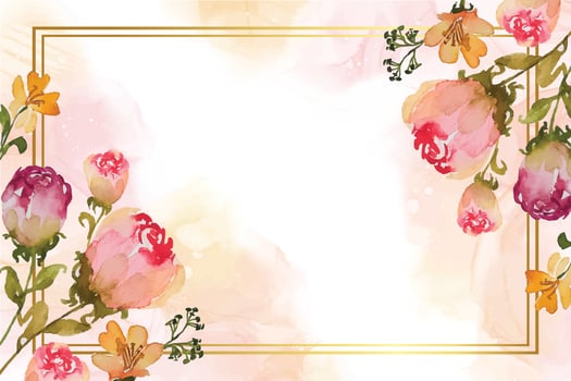 watercolor flower frame background vector
