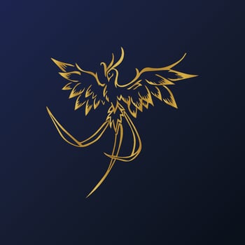 Golden Phoenix Bird vector