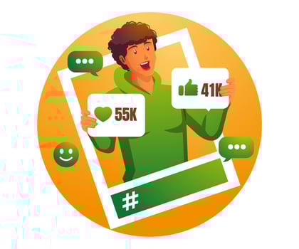social media influencers get a lot of attention vector