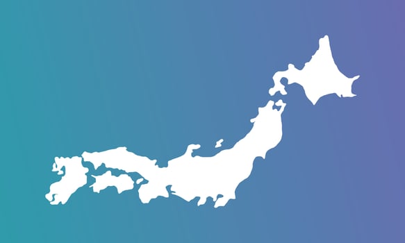 Japan background with blue and purple gradient vector