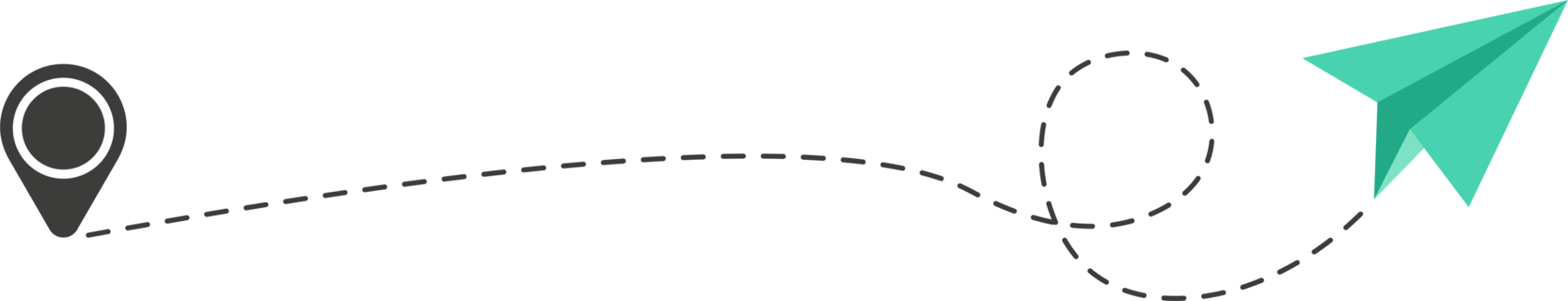 Dashed Line Paper Airplane Route png