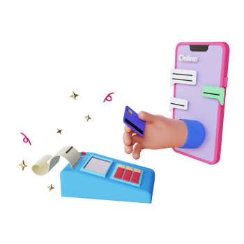 3d render hand out from phone paying to Electronic Data Capture png