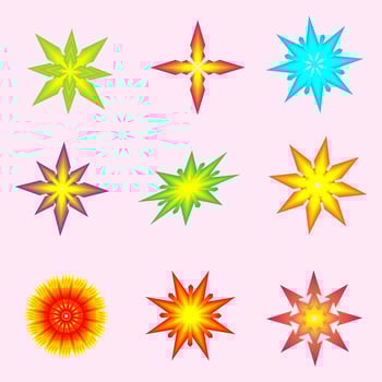 Hello Christmas star flower snowflakes sticker label shape decoration 20220918 vector