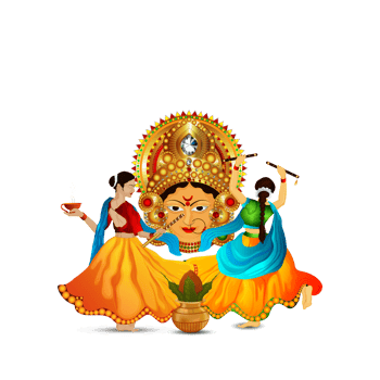 Navratri indian festival discount card png
