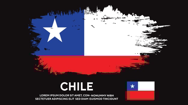 Faded grunge texture Chile flag design vector