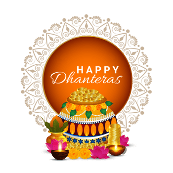 Indian festival shubh dhanteras celebration greeting card png