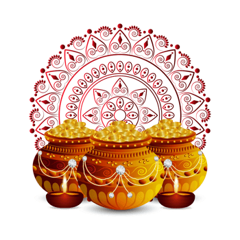 Indian festival shubh dhanteras celebration greeting card png